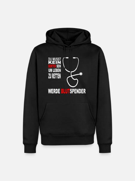 Blutspender - Männer Premium Bio Hoodie - Schwarz