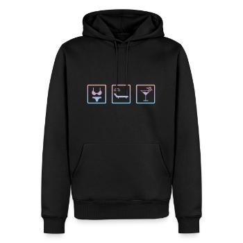 Strand Symbole Bikini Sonne Drink Geschenkidee - Männer Premium Bio Hoodie - Schwarz - Vorne - Nico (187cm)