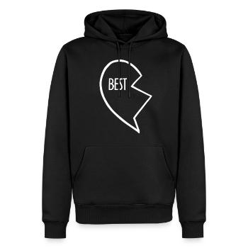 Best Friends, Best Friends, Partner Shirt, Heart - Men’s Premium Organic Hoodie - black - Front - Nico (187cm)