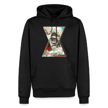 Oeil Triangle Résumé - Sweat à capuche Premium bio Homme - noir - Devant - Nico (187cm)