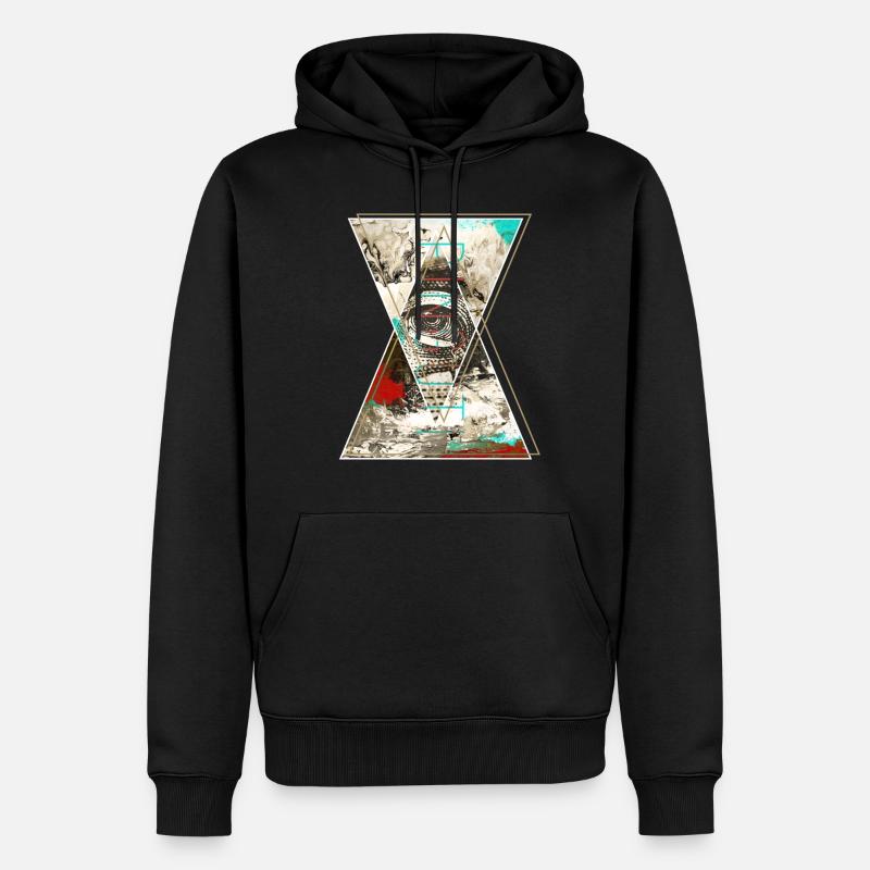 Oeil Triangle Résumé - Sweat à capuche Premium bio Homme - noir