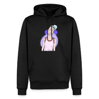 Cooles Kind - Männer Premium Bio Hoodie - Schwarz - Vorne - Nico (187cm)