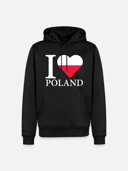 I <3 Poland I love Poland - Men’s Premium Organic Hoodie - black