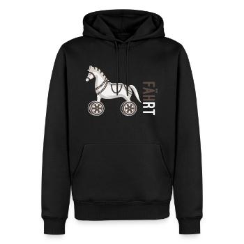 Fährt Pferd Fahrrad - Männer Premium Bio Hoodie - Schwarz - Vorne - Nico (187cm)
