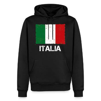 Italie - Sweat à capuche Premium bio Homme - noir - Devant - Nico (187cm)