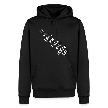 Je m'en fous, je vais laisser ça comme ça maintenant! - Sweat à capuche Premium bio Homme - noir - Devant - Nico (187cm)