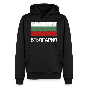 Bulgaria - Men’s Premium Organic Hoodie - black - Front - Nico (187cm)