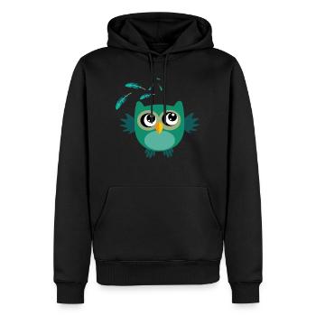 Suesse Eule - Männer Premium Bio Hoodie - Schwarz - Vorne - Nico (187cm)