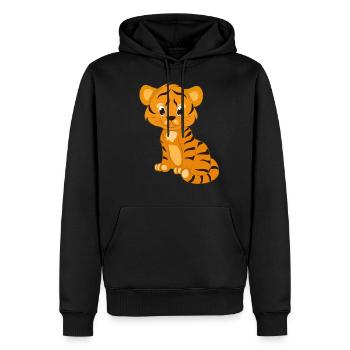 Bébé tigre enfants - Sweat à capuche Premium bio Homme - noir - Devant - Nico (187cm)