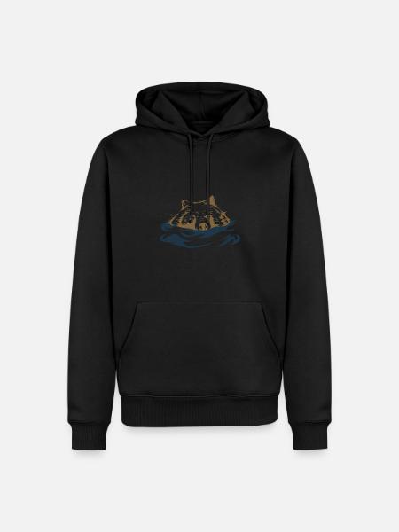 Grizzlybär Schwimmen Geschenkidee - Männer Premium Bio Hoodie - Schwarz