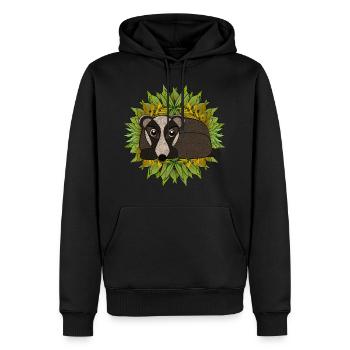 Dachs in seiner Höhle - Männer Premium Bio Hoodie - Schwarz - Vorne - Nico (187cm)