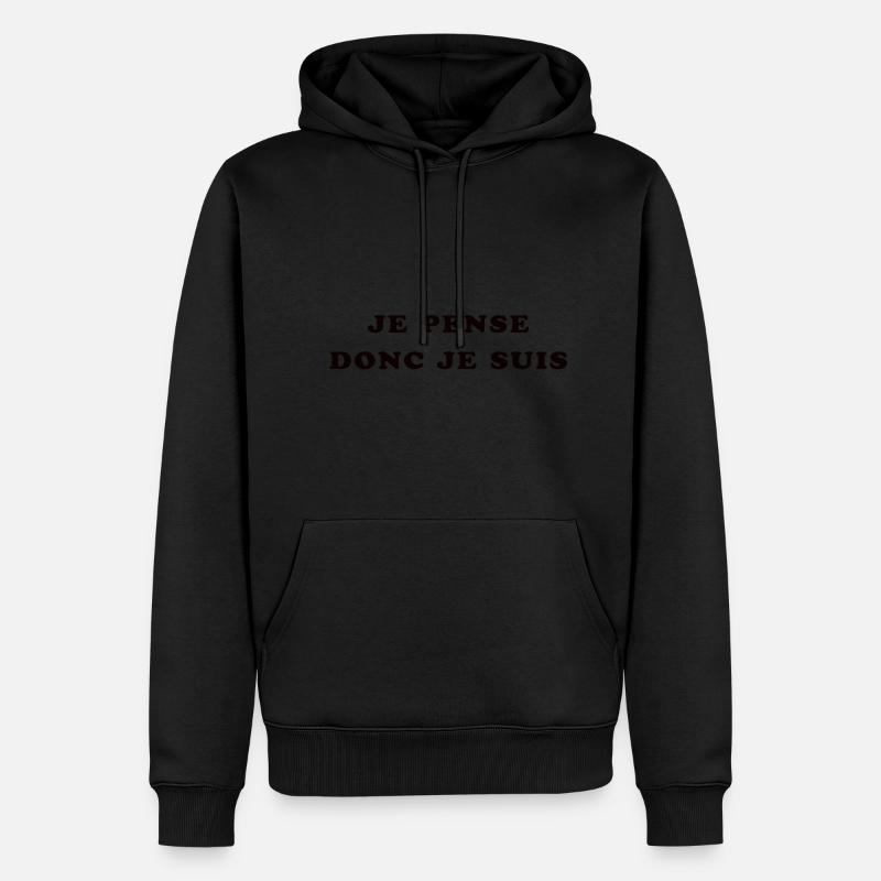 Ich denke schon - Männer Premium Bio Hoodie - Schwarz
