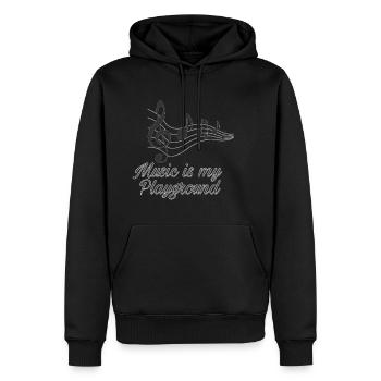Music - Männer Premium Bio Hoodie - Schwarz - Vorne - Nico (187cm)