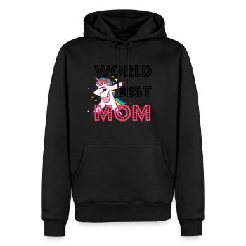 Le plus grand cadeau de maman de mondes Mère licorne tamponnant - Sweat à capuche Premium bio Homme - noir - Devant - Nico (187cm)