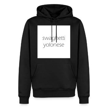 Swaghetti Yolonese! White check gift idea - Men’s Premium Organic Hoodie - black - Front - Nico (187cm)