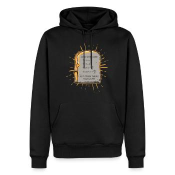 Et Dieu a dit ... et puis il y a ce que la lumière - Sweat à capuche Premium bio Homme - noir - Devant - Nico (187cm)
