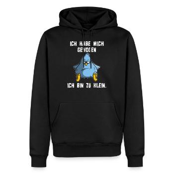 Ich habe mich gewogen - ich bin zu klein, Vogel - Männer Premium Bio Hoodie - Schwarz - Vorne - Nico (187cm)