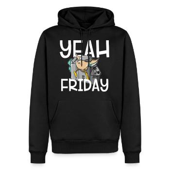 Ouais, vendredi - Sweat à capuche Premium bio Homme - noir - Devant - Nico (187cm)