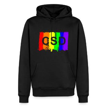csd brush - Men’s Premium Organic Hoodie - black - Front - Nico (187cm)