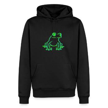 Grenouille grenouille vert bleu - Sweat à capuche Premium bio Homme - noir - Devant - Nico (187cm)