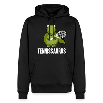 Dinosaur Tennis T-Rex Gift Idea - Men’s Premium Organic Hoodie - black - Front - Nico (187cm)