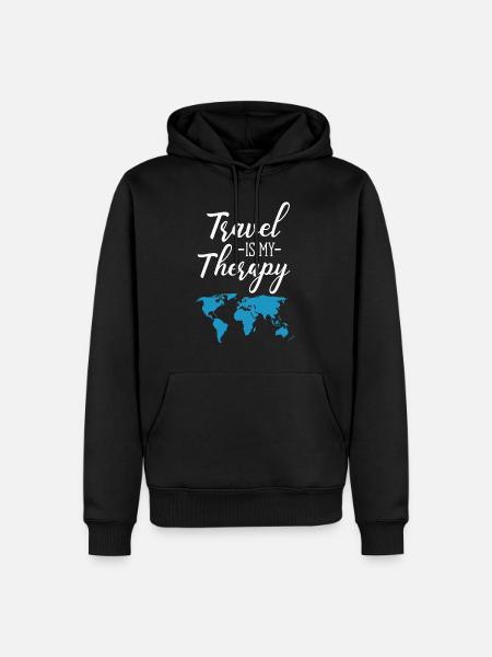 Travel is my Therapy - Men’s Premium Organic Hoodie - black