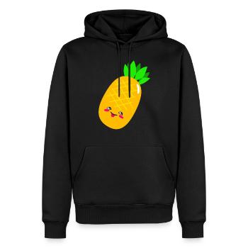 Ananas - Männer Premium Bio Hoodie - Schwarz - Vorne - Nico (187cm)