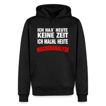 Nischenanalyse - Männer Premium Bio Hoodie - Schwarz - Vorne - Nico (187cm)