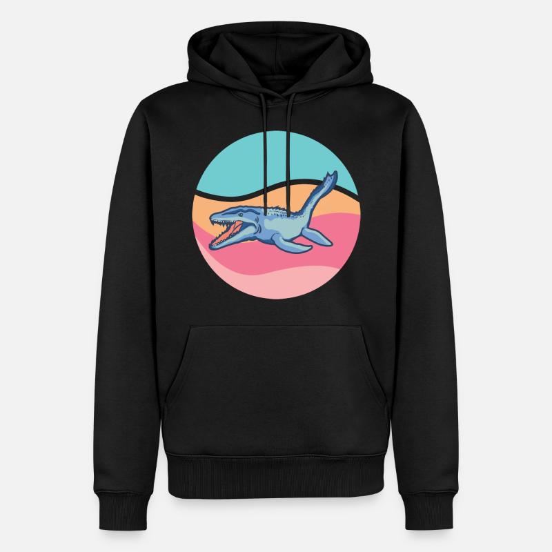 Tylosaurus Dinosaurier Raubtier des Meeres - Männer Premium Bio Hoodie - Schwarz