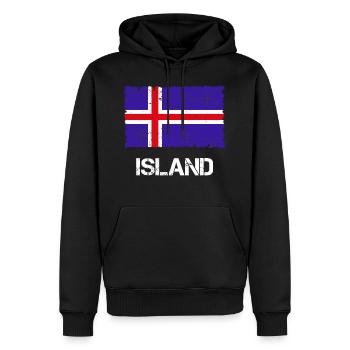 Island - Männer Premium Bio Hoodie - Schwarz - Vorne - Nico (187cm)
