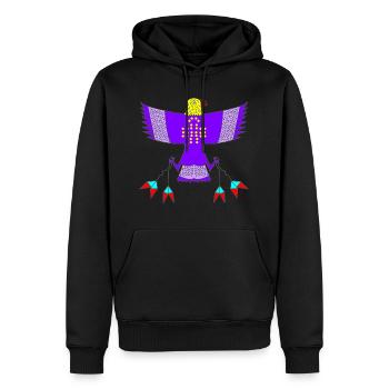 Tribal aigle indienne tribu enfants cadeau sport - Sweat à capuche Premium bio Homme - noir - Devant - Nico (187cm)