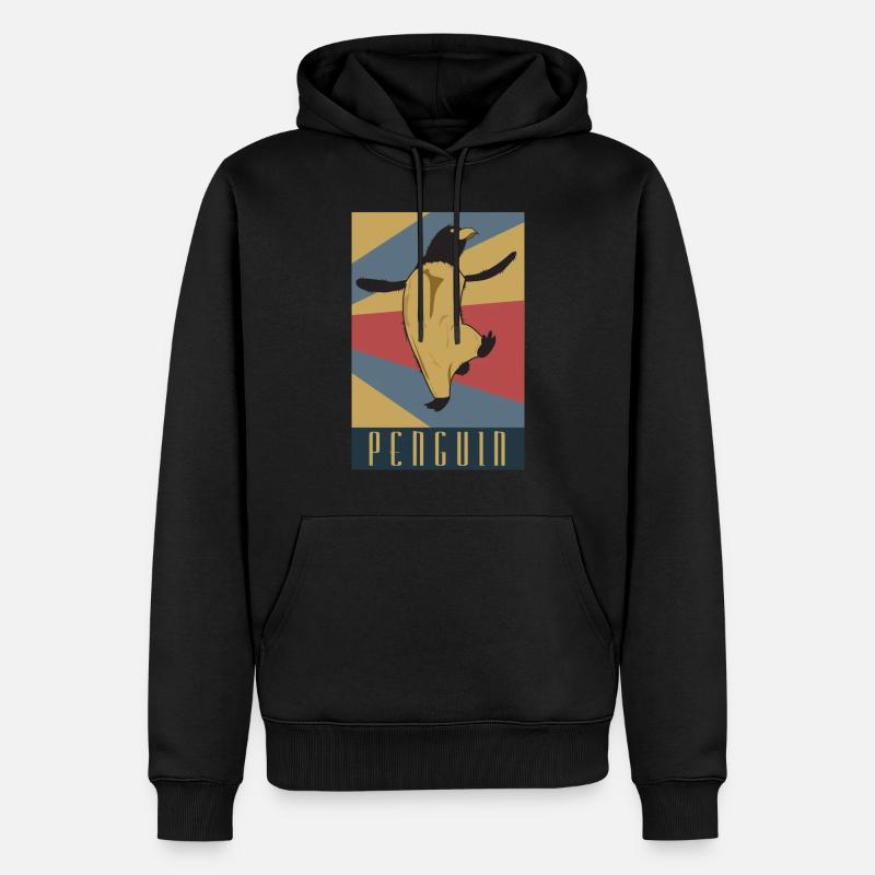 Pinguin - Männer Premium Bio Hoodie - Schwarz