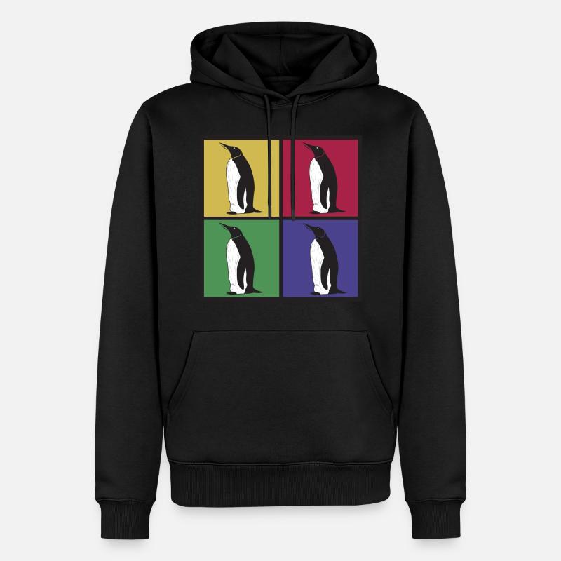 Pinguin Pinguine Pingu - Männer Premium Bio Hoodie - Schwarz