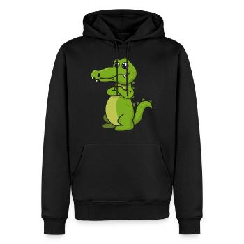 Krokodil Comic Geschenk Kroko Kind Echse Tier Nil - Männer Premium Bio Hoodie - Schwarz - Vorne - Nico (187cm)