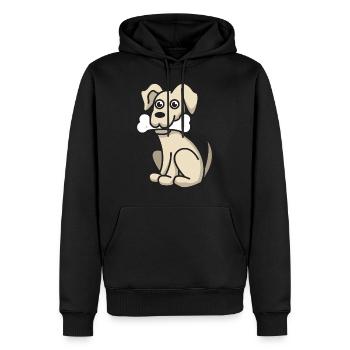 Hund Geschenk Haustier Comic Hunde Tier Knochen - Männer Premium Bio Hoodie - Schwarz - Vorne - Nico (187cm)