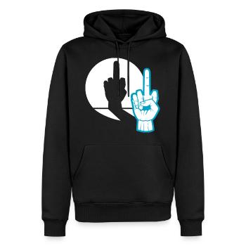 Schattenspiel Mittelfinger provokation Geschenk - Männer Premium Bio Hoodie - Schwarz - Vorne - Nico (187cm)