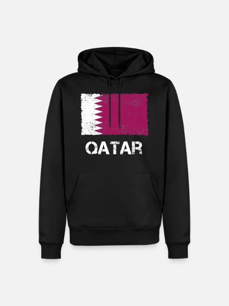 Qatar Vintage - Sweat à capuche Premium bio Homme - noir