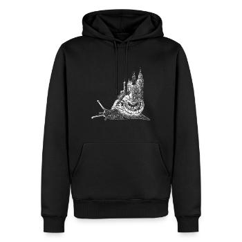 Schnecke Burg - Männer Premium Bio Hoodie - Schwarz - Vorne - Nico (187cm)