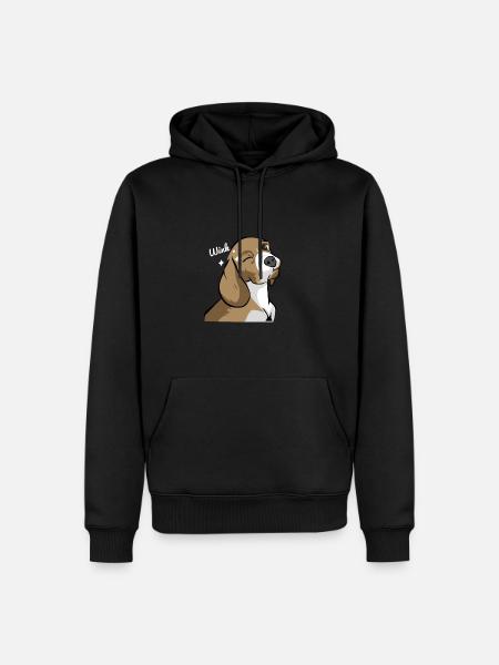 Beagle Dackel Zwinkern Geschenkidee - Männer Premium Bio Hoodie - Schwarz