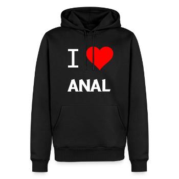 I love Anal Liebe Herz Sexualität Sex Geschenfke - Männer Premium Bio Hoodie - Schwarz - Vorne - Nico (187cm)