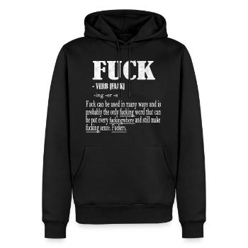 dictons drôles sarcasme satire blagues disant - Sweat à capuche Premium bio Homme - noir - Devant - Nico (187cm)
