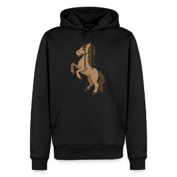 Pferd Pferde Geschenk Comic reiten Reiter Tier - Männer Premium Bio Hoodie - Schwarz - Vorne - Nico (187cm)