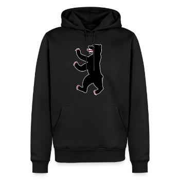 Berliner Bär Hauptstadt Deutschland Geschenk - Männer Premium Bio Hoodie - Schwarz - Vorne - Nico (187cm)