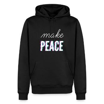 make peace - Männer Premium Bio Hoodie - Schwarz - Vorne - Nico (187cm)