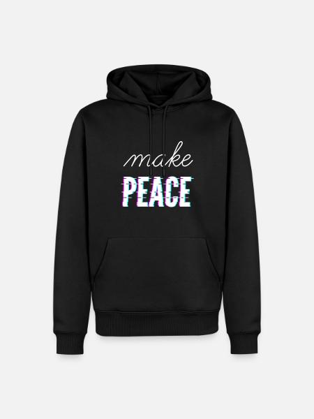 make peace - Men’s Premium Organic Hoodie - black
