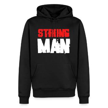 Strong Man Power Lifting Fitness Geschenke - Männer Premium Bio Hoodie - Schwarz - Vorne - Nico (187cm)