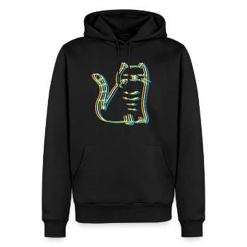 Cadeau de chat Brit Shorthair Maine Coon - Sweat à capuche Premium bio Homme - noir - Devant - Nico (187cm)