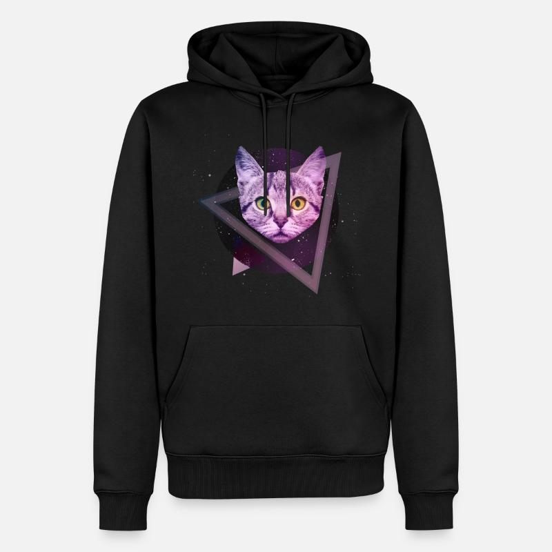 Chat de l'espace - Sweat à capuche Premium bio Homme - noir