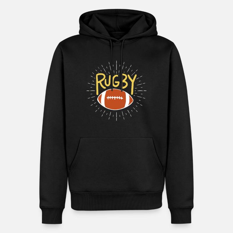 rugby - Men’s Premium Organic Hoodie - black