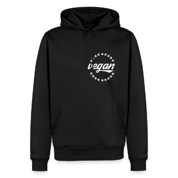 Vegan vegan végétalien - Sweat à capuche Premium bio Homme - noir - Devant - Nico (187cm)